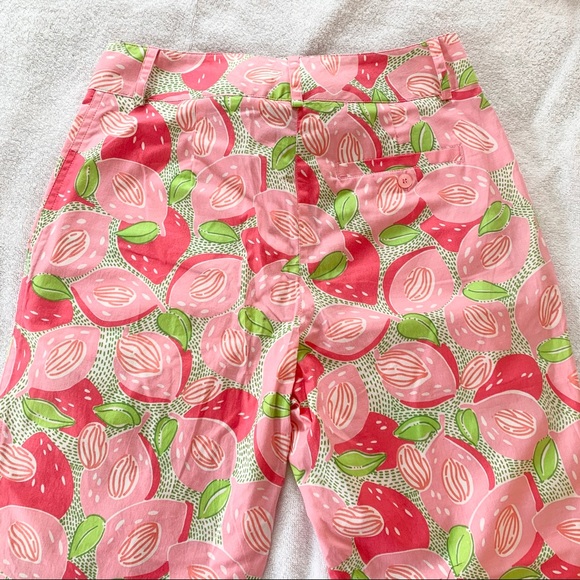 Lilly Pulitzer Pink & Green Print Capri Pants Sz 2 - Picture 7 of 10